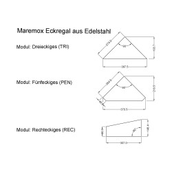 Marmox Edelstahl Eckregale